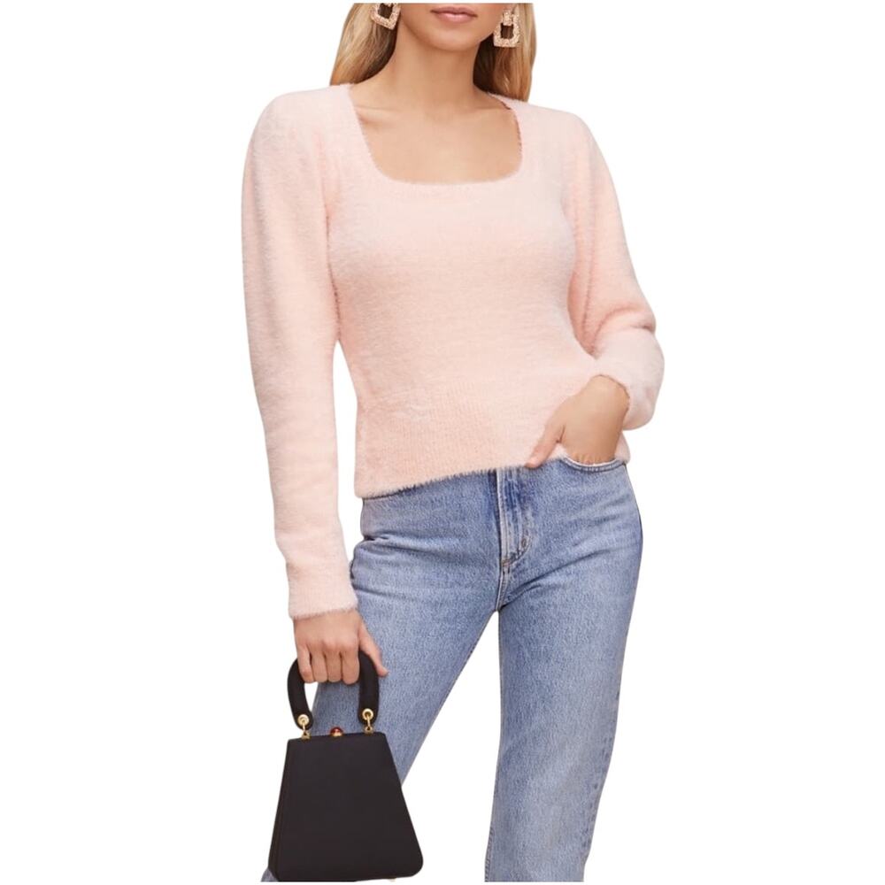 ASTR The Label Scoop Neck Eyelash Knit Sweater